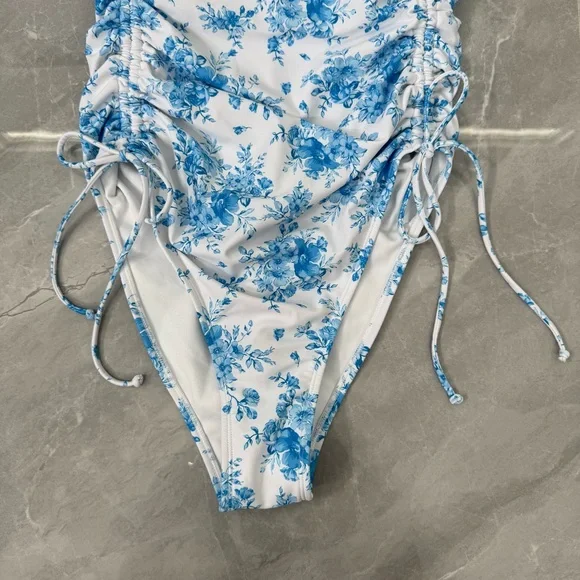 Women’s Wild Fable Extra High Leg Cheeky Adjustable Floral One Piece Swimsuit M - Picture 6 of 16